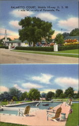 Palmetto Court, Mobile Hi-way U. S. 90 Pensacola, FL Postcard Postcard