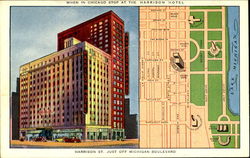 Harrison Hotel Chicago, IL Postcard Postcard