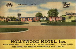 Hollywood Motel Inc, 6556 Airline Hwy, U. S. 61, 65 and 190 Postcard