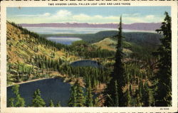 Two Angora Lakes Lake Tahoe, CA Postcard Postcard