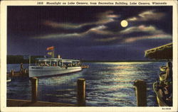 Moonlight On Lake Geneva From Recreation Building Moonlight On Lake Geneva From Recreation Building