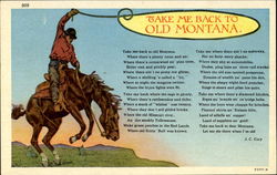 Take Me Back To Old Montana Postcard Postcard