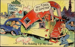 Camper Comic, Funny Postcard Postcard