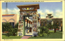 Replica Of Early Egyptian Shrine, Rosicrucian Park San Jose, CA Postcard Postcard