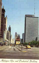 Michigan Avenue and Prudential Building Postcard