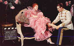 Jeanette Macdonald and Maurice Chevalier, Movieland Wax Museum Postcard