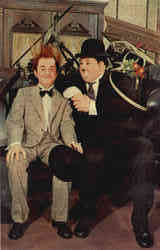 Laurel and Hardy in "Perfect Day", Movieland Wax Museum Postcard