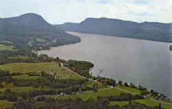 Aerial view of Lake Willoughby Postcard