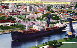 Showing Deep Water Channel, Sub-Court House and Business Section Postcard