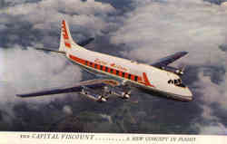 The Capital Viscount.... A New Concept in Flight Aircraft Postcard Postcard