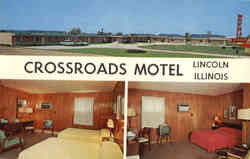 Crossroads Motel Lincoln, IL Postcard Postcard