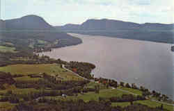 Aerial view of Lake Willoughby Westmore, VT Postcard Postcard