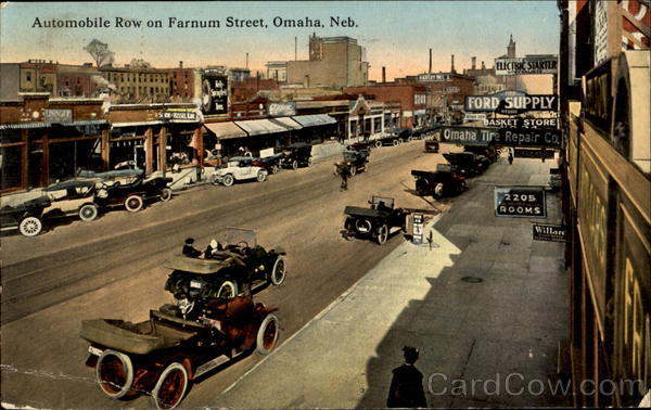 Automobile Row On Farnum Street Omaha Nebraska
