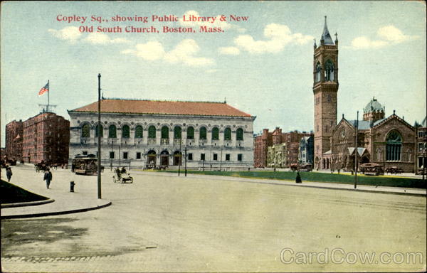 Copley Sq., Showing Public Library & New Old South Church Boston Massachusetts