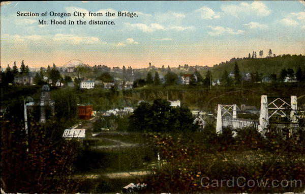 Section Of Oregon City From The Bridge