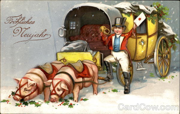 Frohliches Meujahr Pigs New Year's