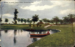 Scene In Lake Front Park Postcard