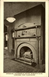 Interior Chamberlin House Woman's Club Postcard