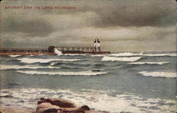 Stormy Day On Lake Michigan Postcard