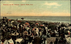 Bathing At 4Th Avenue Asbury Park, NJ Postcard Postcard