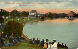 Lake Jeanette And Band Stand, Soldiers Home Leavenworth, KS Postcard Postcard