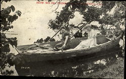 Two Girls in Fishing in Rowboat Postcard