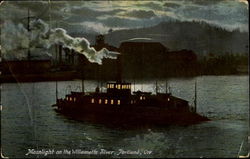 Moonlight On The Willamette River Postcard