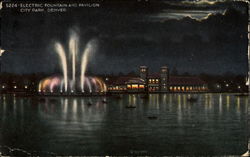 Electric Fountain And Pavilion, City Park Postcard