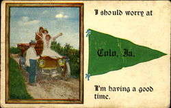 I Should Worry At Colo Iowa Postcard Postcard