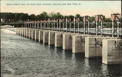 Government Dam On Rock River Postcard