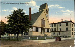 First Baptist Church Sanford, ME Postcard Postcard