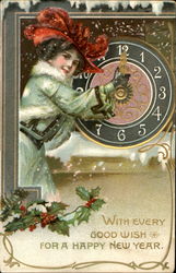 With Every Good Wish For A Happy New Year Postcard