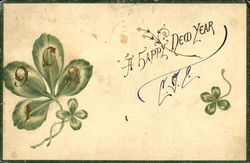 A Happy New Year 1903 Postcard