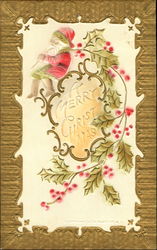 A Merry Christmas Embossed Postcard
