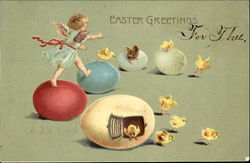 Easter Greetings Postcard