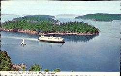 Evergreen Ferry In Puget Sound Washington