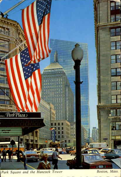 Park Square And The Hancock Tower Boston Massachusetts