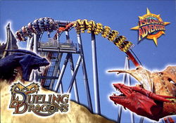 Dueling Dragons Universal Studios Postcard