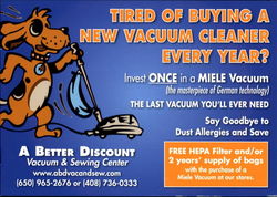 A Better Discount Vacuum & Sewing Center Postcard