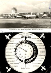 Weltzeituhr auf Dem Flughafen Frankfurt main Postcard