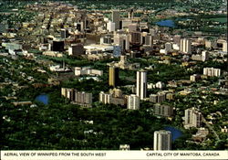 Aerial View Of winnipeg From The South West Postcard