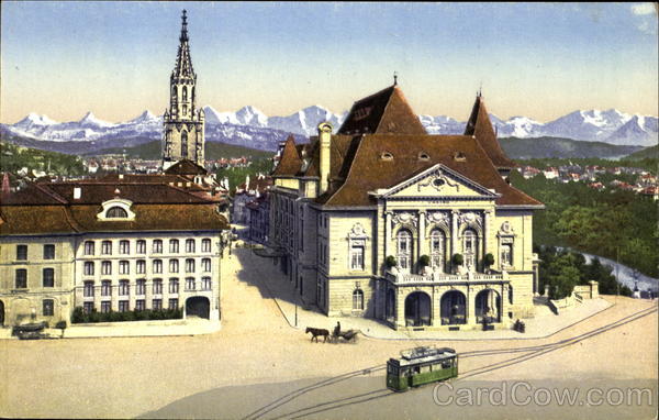 Casino mit Stadtbibliothek und Münster. Casino et la Cathédrale Bern Switzerland