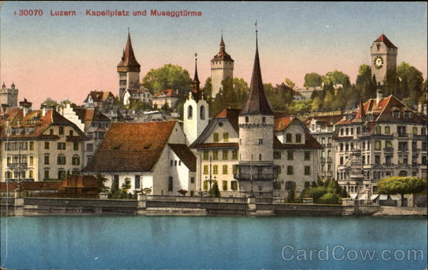 Luzern - Kapellplatz und Museggtürme Switzerland