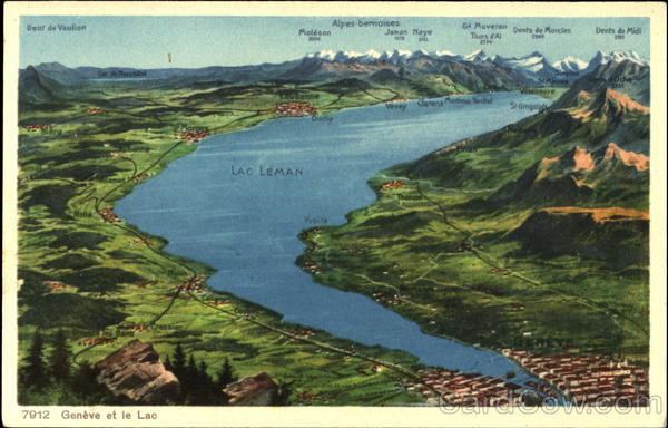 Scene of Geneva and the lake Switzerland