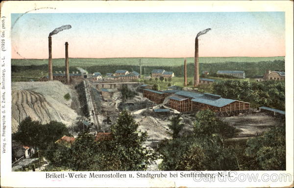 Brikett-Werke Meurostollen und Stadtgrube bei Senftenberg, Niederlausitz Germany