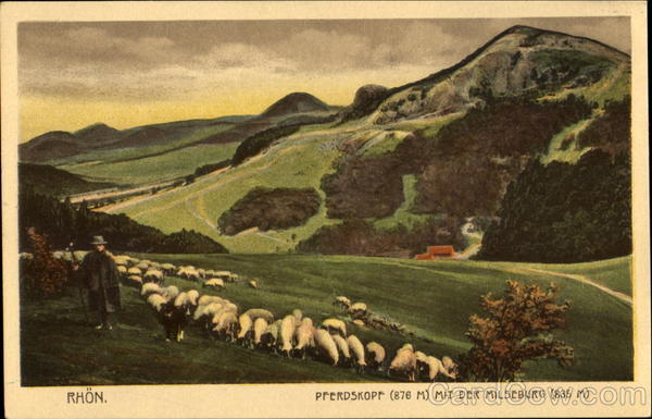 Mountains, sheep and sheepherder Germany