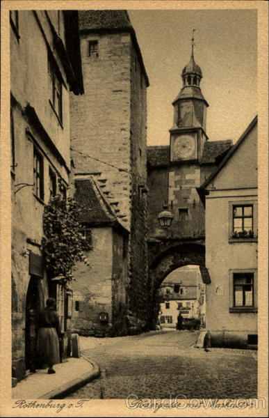 Rodergasse mit Markhustor Rothenburg Germany