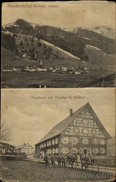 Scene of a house and mountains Thalkirchdorf Germany