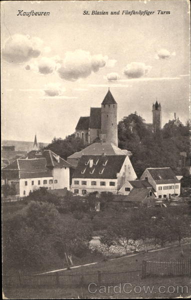 St. Blasein und funfknopfiger Turm Kaufbeuren Germany