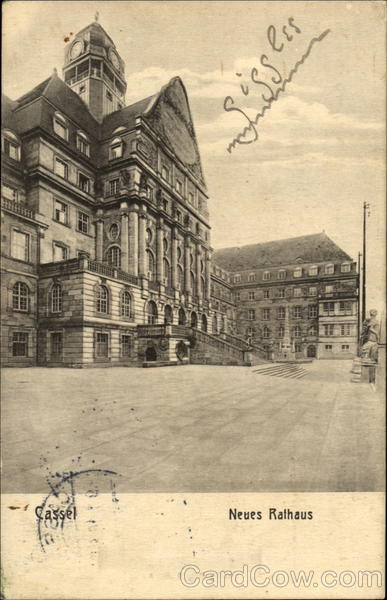 Cassel. Neues Rathaus Cassel (today: Kassel) Germany